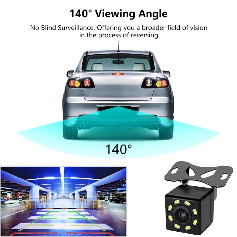 High-Definition Waterproof Rear Camera with 140° Wide Angle and Night Vision for Driving Recorders - Perfect for Parking Monitoring!