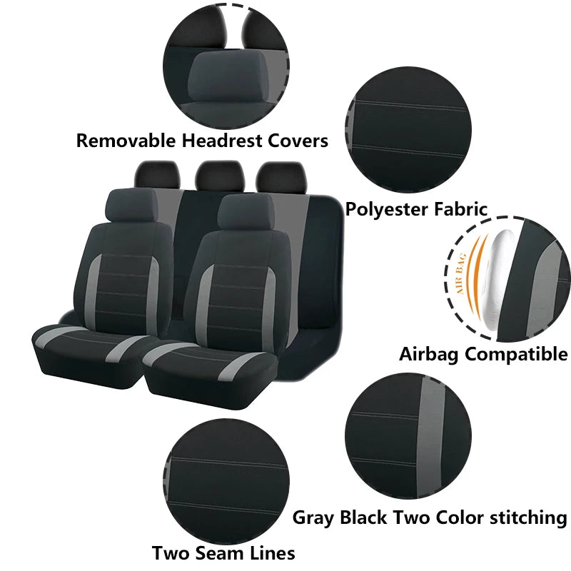 Premium Universal Fabric Car Seat Covers - Perfect Fit for Cars, SUVs, Trucks, and Vans - Enhance Your Interior with Style and Comfort!