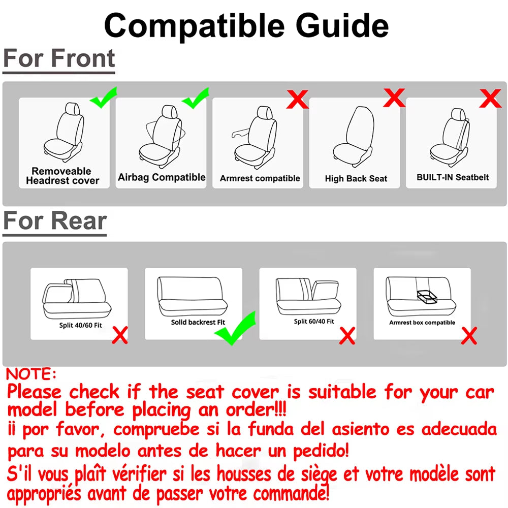 Premium Universal Fabric Car Seat Covers - Perfect Fit for Cars, SUVs, Trucks, and Vans - Enhance Your Interior with Style and Comfort!