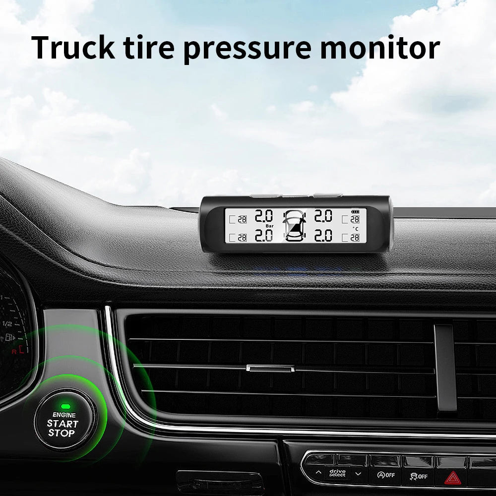 Solar Smart TPMS – 4-Sensor Tire Pressure & Temperature Monitor